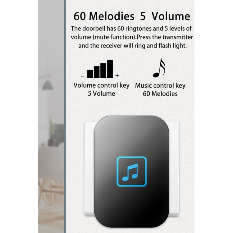CACAZI A86 Electronic Music Remote Control Doorbell One For One AC Wireless Doorbell CACAZI A86 Electronic Music Remote Control Doorbell One For One AC Wireless Doorbell